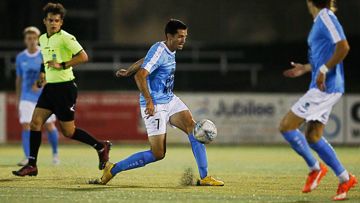 Star: Sutherland's Juan Carlos Heras Romero on the ball. Picture: Football NSW