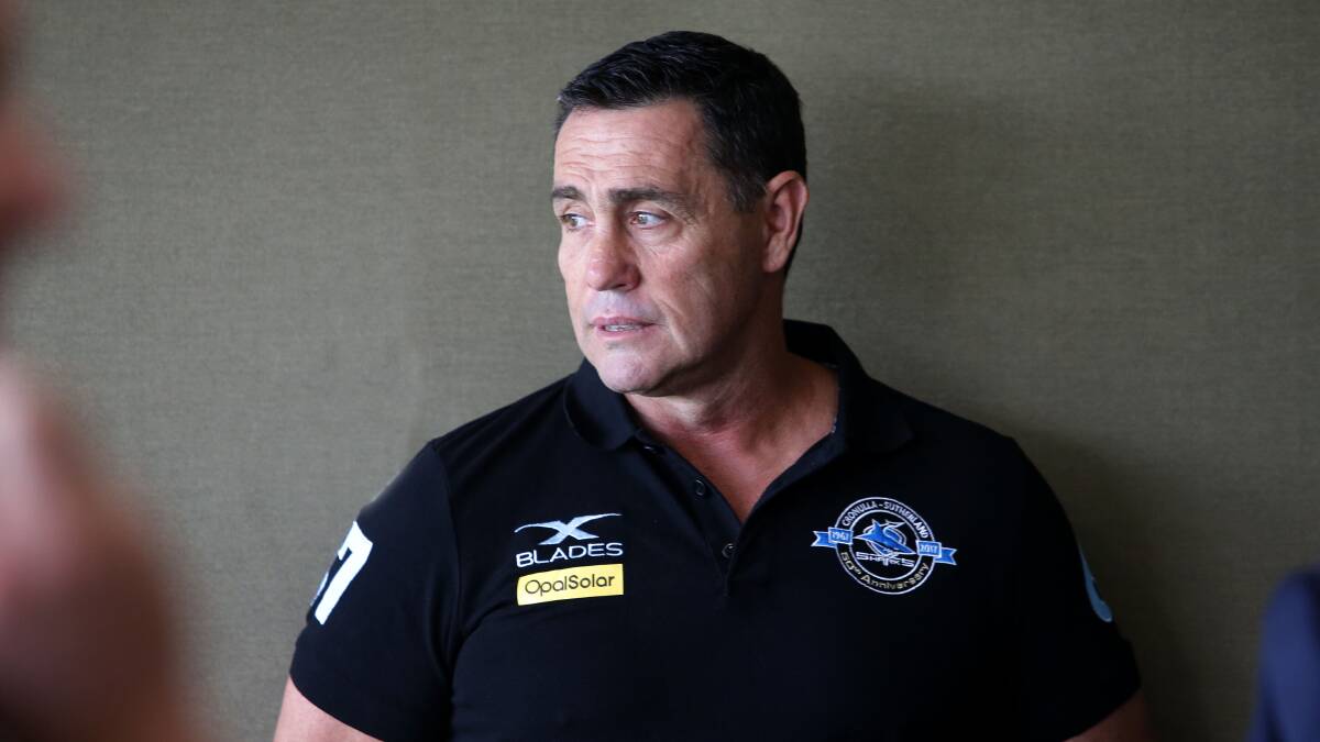 Sorry: Sharks coach Shane Flanagan. Picture: John Veage