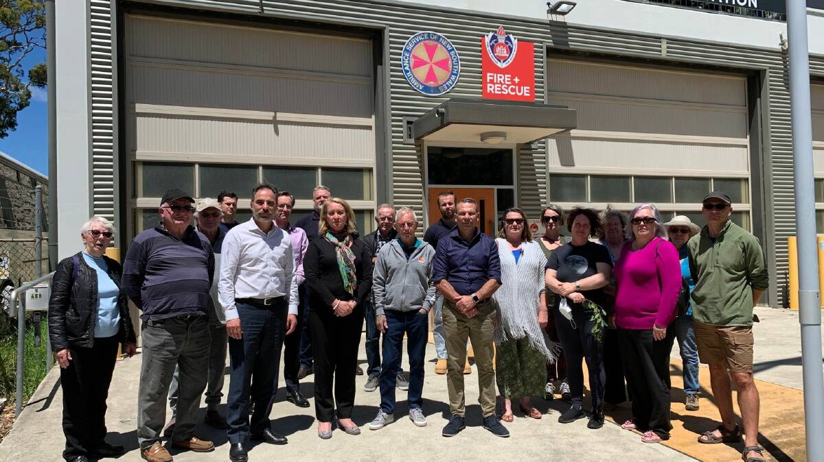 Politicians met locals outside Bundeena Fire and Rescue station. Picture: Supplied