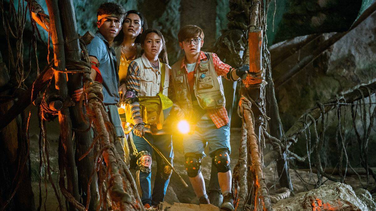 The 80s are back: Alex Aiono, Lindsay Watson, Kea Peahu and Owen Vaccaro star in Netflix's Finding 'Ohana, rated PG, streaming now.