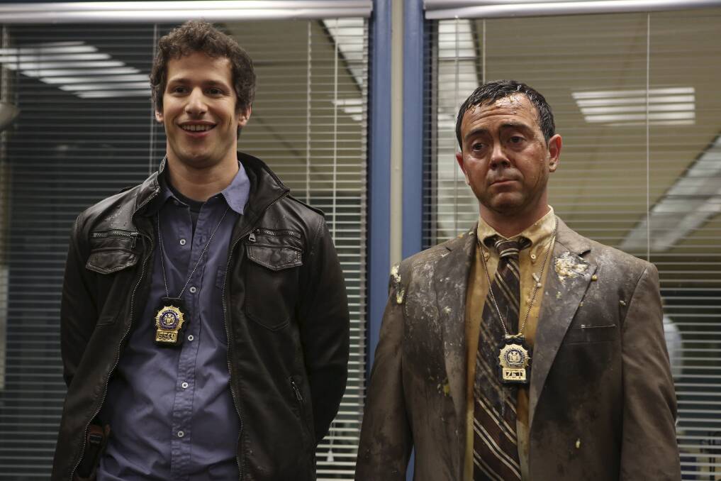 Cop comedy: The uber-hilarious Andy Samberg and Joe Lo Truglio star as best buds Jake Peralta and Charles Boyle in Brooklyn Nine Nine.