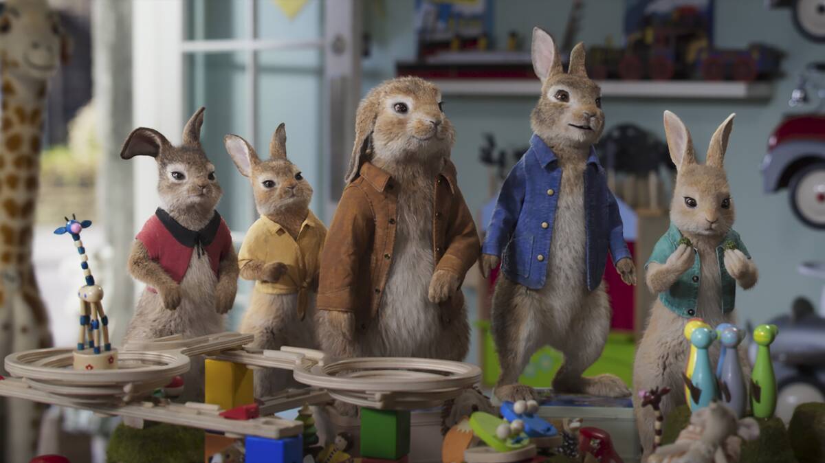 Back again: The mischievous family of bunnies, led by Peter (James Corden) return for the long-awaited sequel Peter Rabbit 2, rated G, in cinemas now.