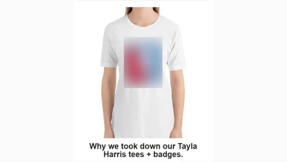 Part of the League Tees online response to the AFL threatening legal action over an artwork of Tayla Harris.

