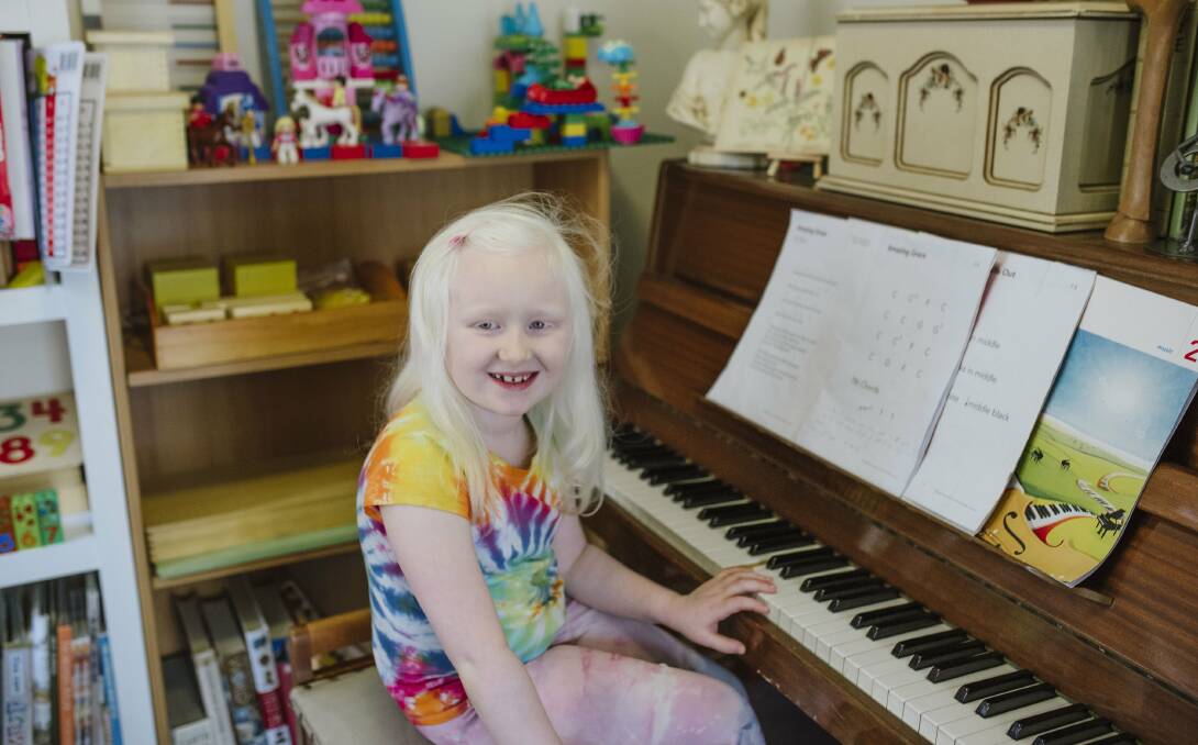 Young pianist: Sophie Weaver, 8, has received a Variety Heart Scholarship. Picture: Supplied
