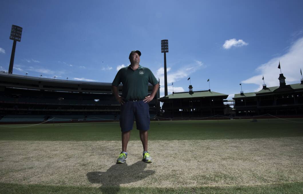 Groundsman extraordinaire: Adam Lewis is cherishing his new job as the head curator of the Sydney Cricket Ground. Picture: Louise Kennerley