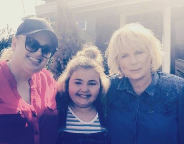 On set: Australian actress Rebel Wilson (left) posted this picture of her with Alex Kis and Jennifer Saunders. Picture: Instagram