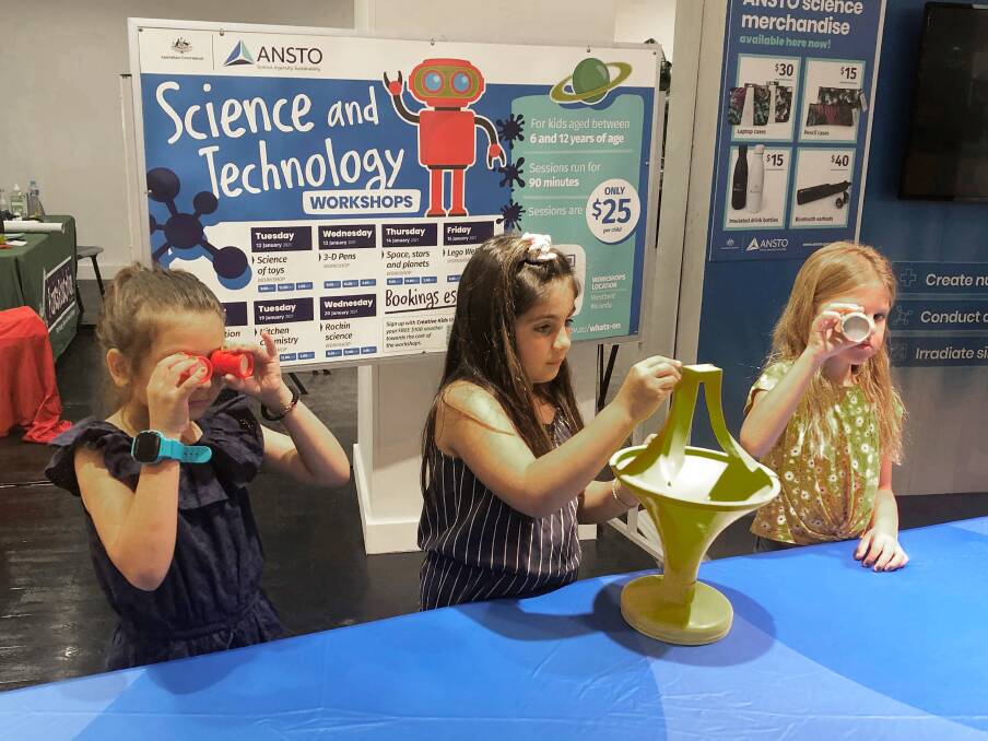Science fun: Running until Wednesday 20 January, ANSTO hosts a series of fun, science-based workshops for bright young minds at Westfield Miranda. Picture supplied.