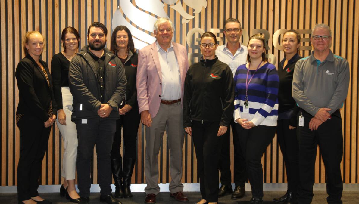 Mayor Kevin Greene (Middle) with Georges River Council staff. Picture: Supplied.
