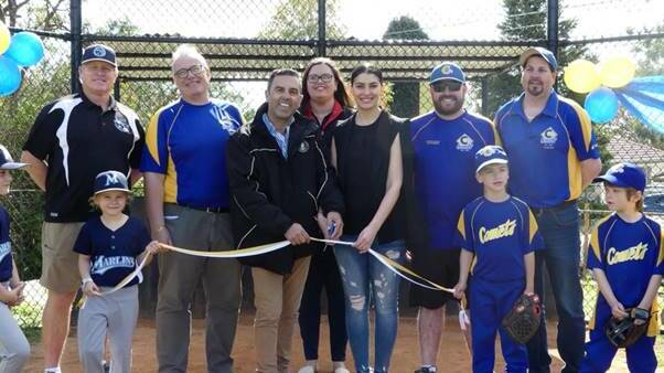 Members of the Comets and Illawong Marlins alongside Sutherland Shire Mayor, Councillor Carmelo Pesce, Lauren Phillips from the Kurranulla Aboriginal Corporation, and Member for Miranda, Eleni Petinos, at the offical re-opening. Picture: supplied. 