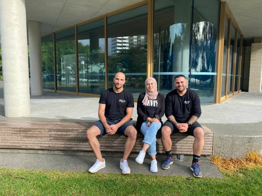 Tender winners: Sal Senan, Amani Rachid and Hussein Rachid at the site of the new Cahill Park cafe, to be called Milk and Honey. Picture: Supplied