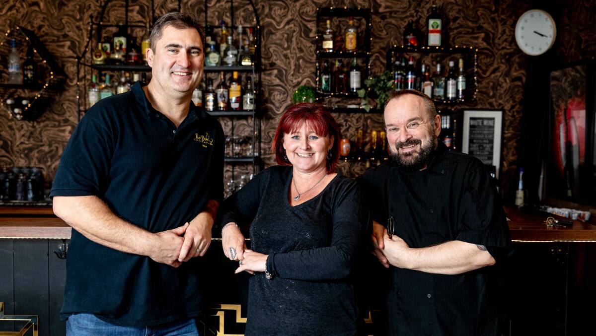 Welcome back: The Den Cafe and Bar Engadine management team, L-R, owners Michael and Sharon Hall, and Head Chef Craig Richards. Picture: Supplied