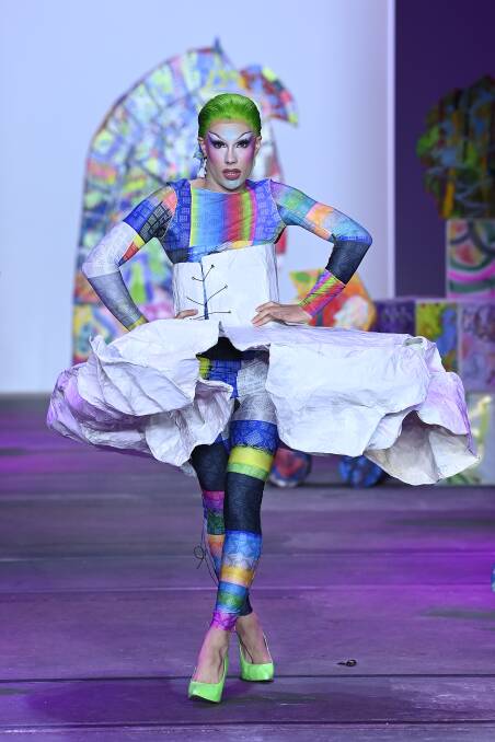 Iordanes Spyridon Gogos's debut show at 2021 Australian Fashion Week. Getty Images