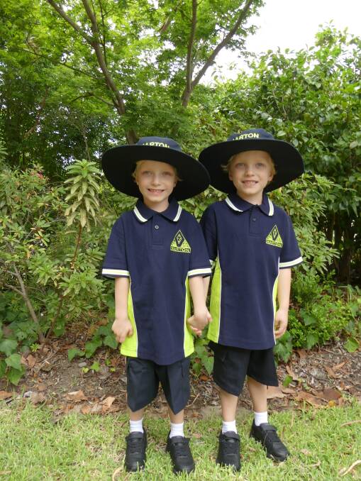 Lewis and Arlen Adams will be placed together in the same class at Marton Public School. Picture: Supplied
