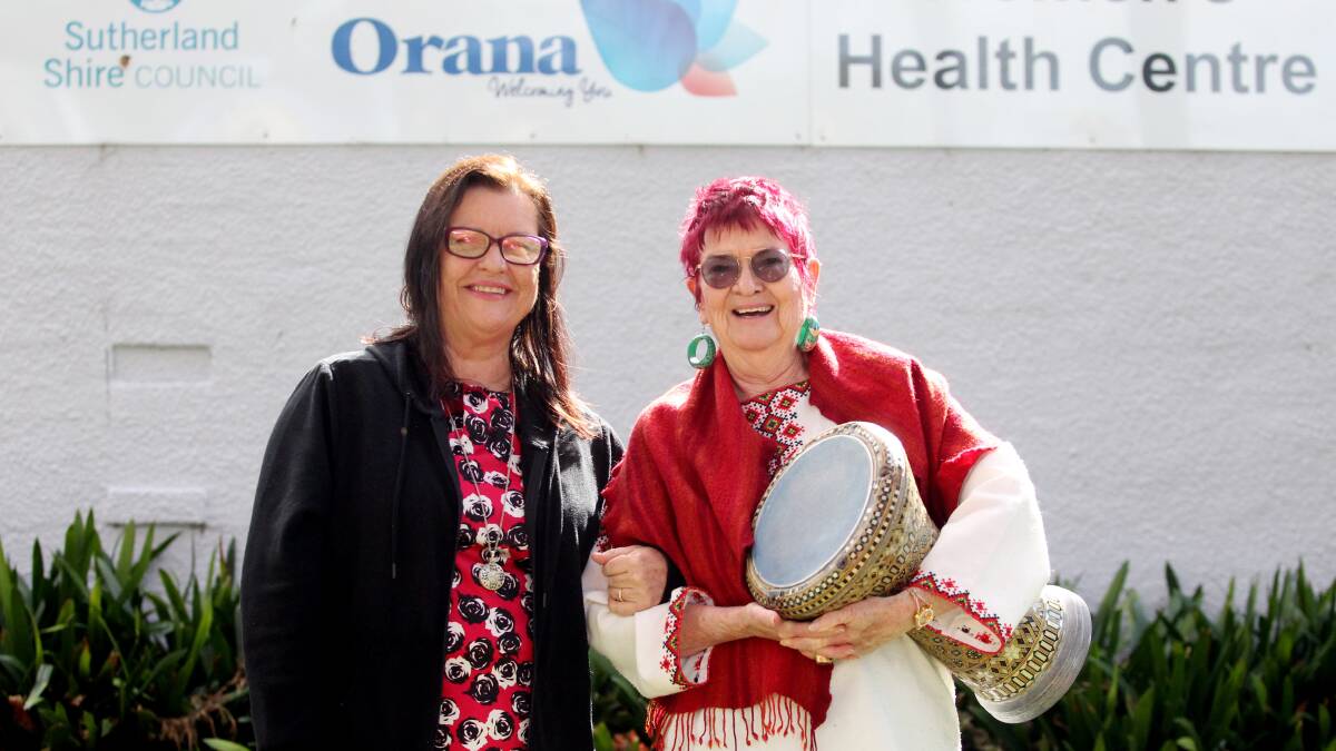 Positive ageing: Volunteer Karen Collins and entertainer Helen Fischer at Orana Women's Health Centre in Gymea. Picture: Chris Lane