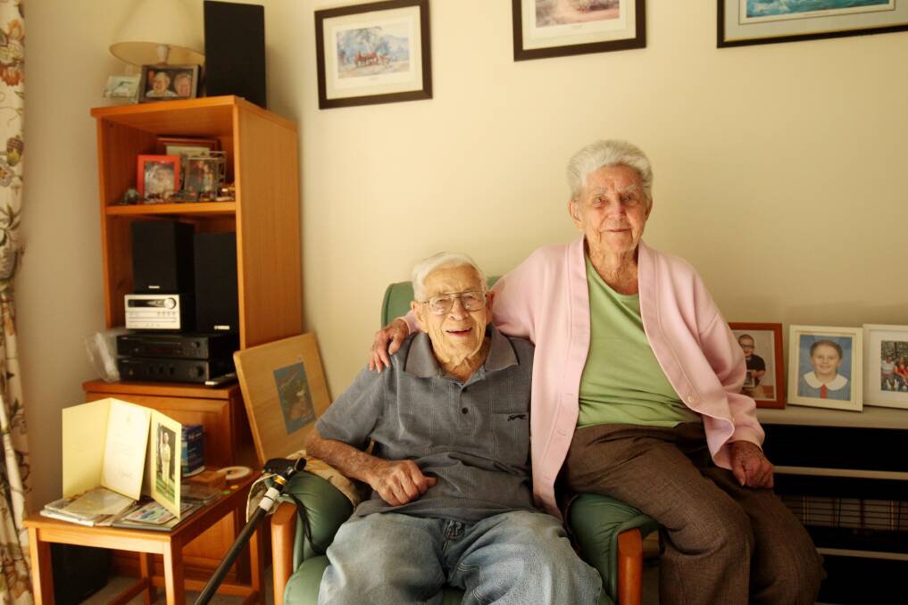 Doug and his wife Betty at their home in Oatley. Picture: Chris Lane