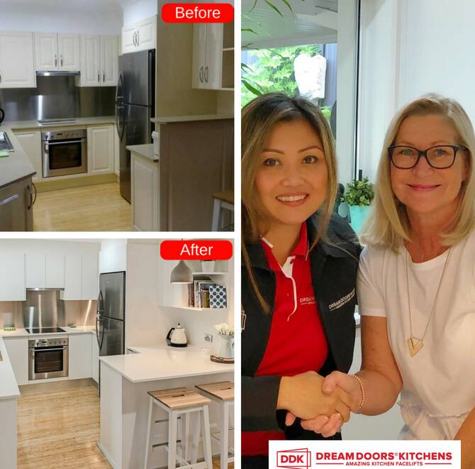 Happy customer: Sidonia Sounios loved her experience with Dream Doors. They gave her the kitchen she dreamed of to her exact specifications.