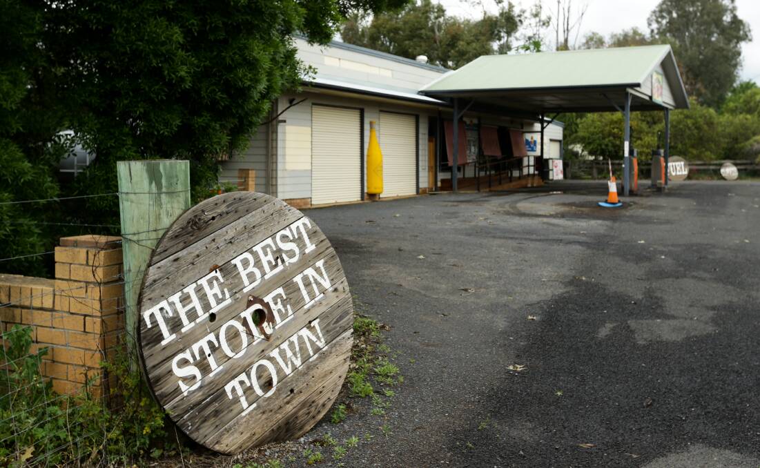 Bylong's general store has been closed for a few months, it's owned by mining giant KEPCO along side the church and the primary school. Picture by Jonathan Carroll for the Newcastle Herald.