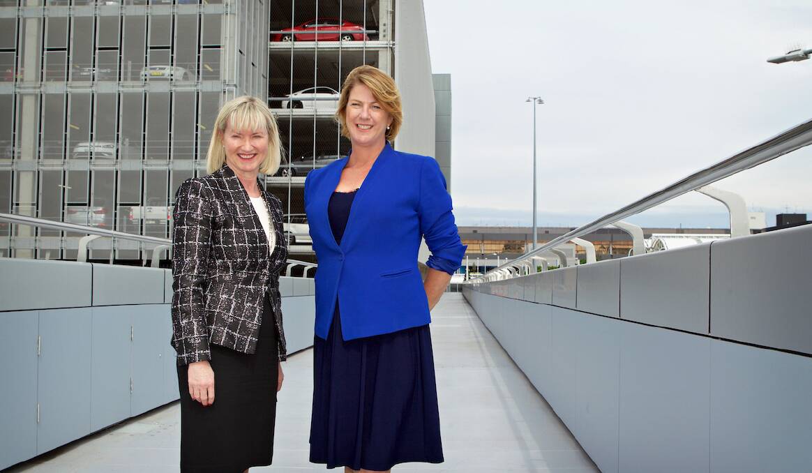 Easy access: Sydney Airport Chief Executive Kerrie Mather with NSW Minister for Roads, Maritime and Freight Melinda Pavey. Picture: Supplied
