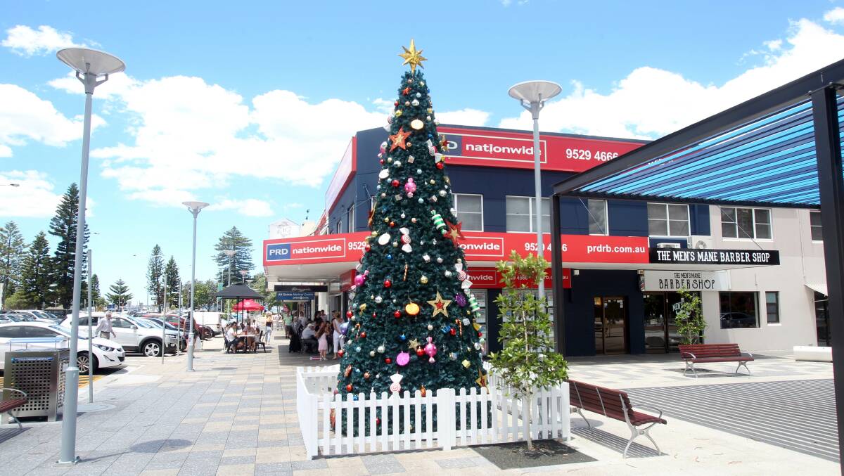 Festive: The Christmas tree installed at Ramsgate beach plaza. Picture: Chris Lane