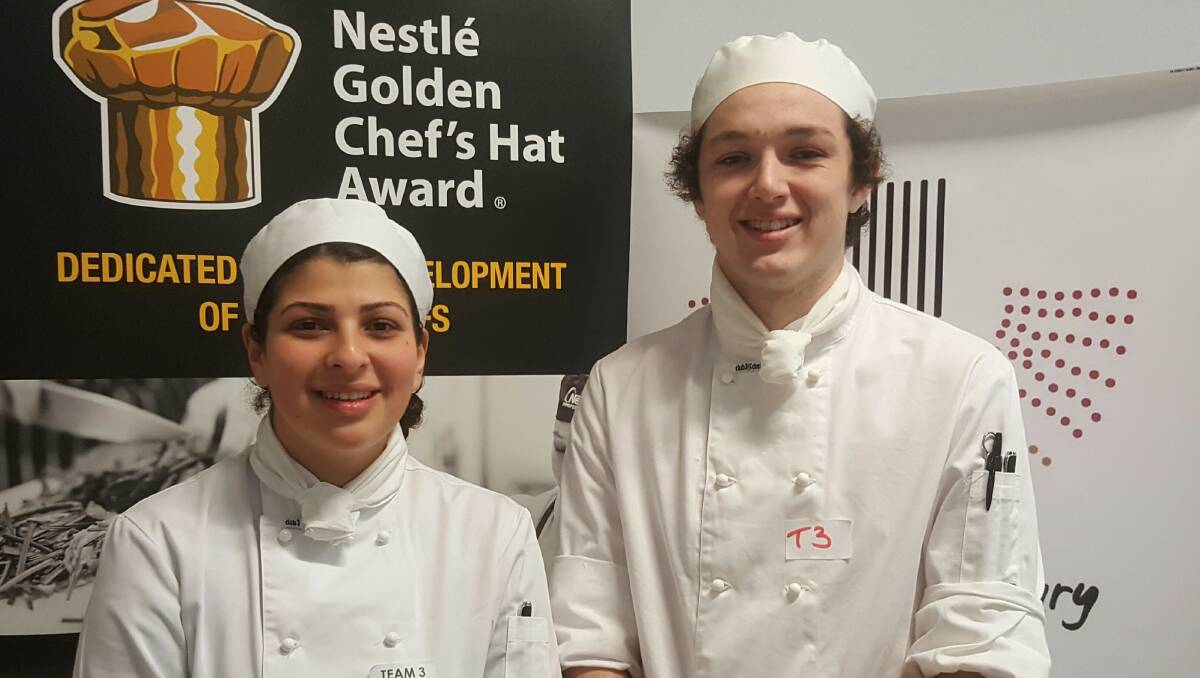 Recognition: Brendan Ironside and Rebecca Merhi won a medal in the 2017 Nestle Golden Chef's Hat Award. Picture: Supplied