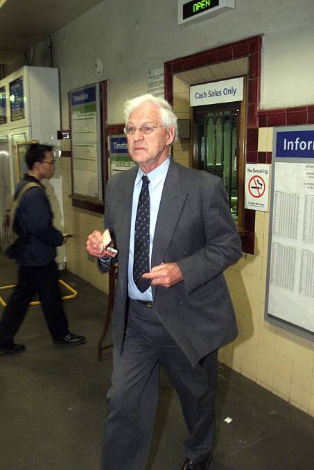 Vincent Kiss at a Sydney railway station in 2002 at the time he was facing the District Court for child sex offences.