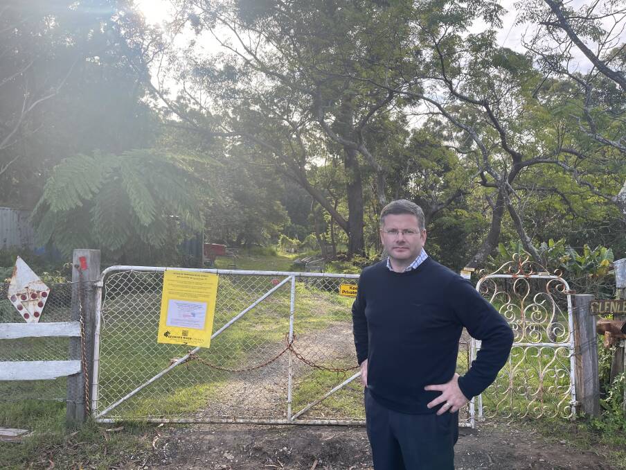 Paassionate: Oatley MP Mark Coure at the entrance to Glenlee in Lugarno. Picture: Supplied