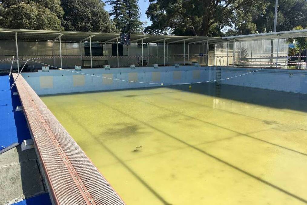 The Kogarah War Memorial Pool at Carss Park pictured in 2019 after it was permanently closed.