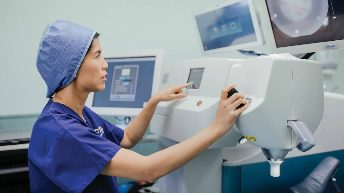 Changing lives: Dr Tess Huynh performs laser cataract surgery at Vision Eye Institute Hurstville.  They have a wide range of lasers and surgical devices available, to tailor treatment to the needs of the patient.