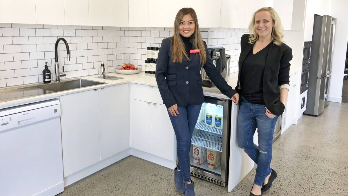 Making dreams come true: Tien Stafidas and Litel Green pictured at Inspire Cowork who have tripled in size with a new Dream Doors kitchen. 