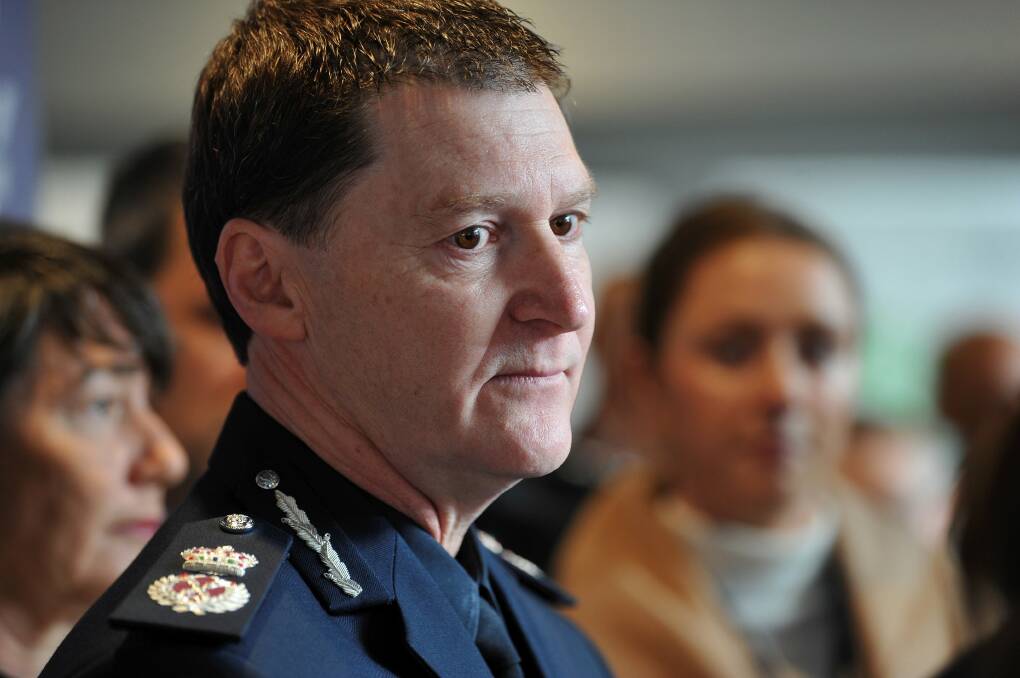 Victoria Police Chief Commissioner Shane Patton speaking in Ballarat in 2019. File photo