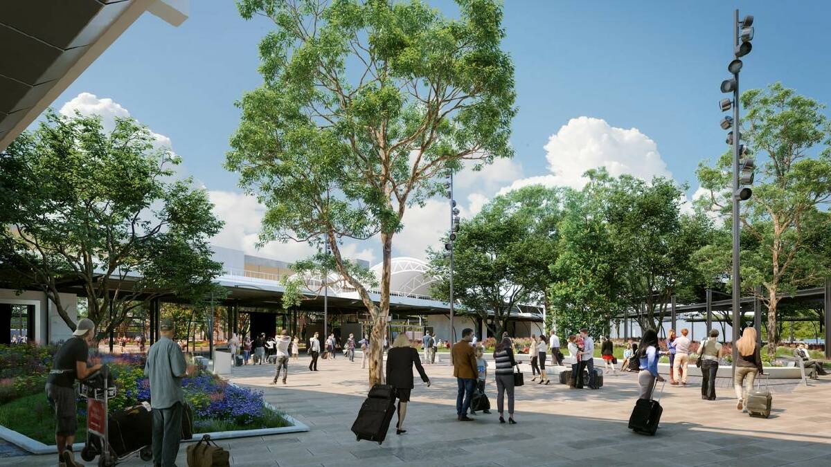 Green scene: An Arncliffe based business will create a greener space at Sydney Airport's International outdoor forecourt. Picture: Supplied/Hassell Landscape Architect
