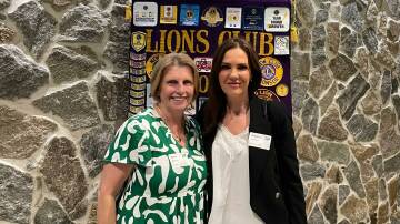 St George & Sutherland Medical Research Foundation Chief Executive Pam Brown and St George Hospital's General Manager Ange Karooz at the Lions Club of Lugarno's 50th anniversary dinner at Club Central Menai.