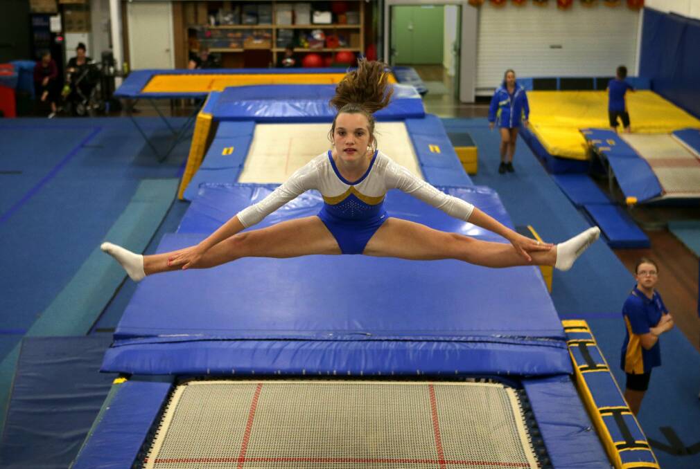 Sky-high: A disabiity is no barrier for Stephanie Rosevear, 14, who is in her school's talented sports program. Picture: John Veage