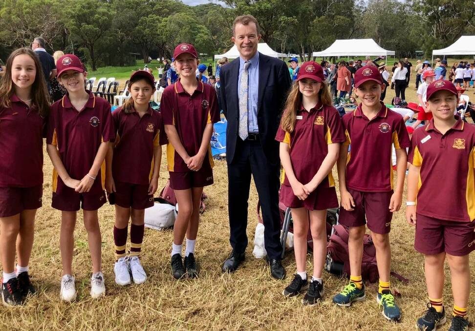 Improving schools: Cronulla MP Mark Speakman with student leaders from Caringbah Public School.