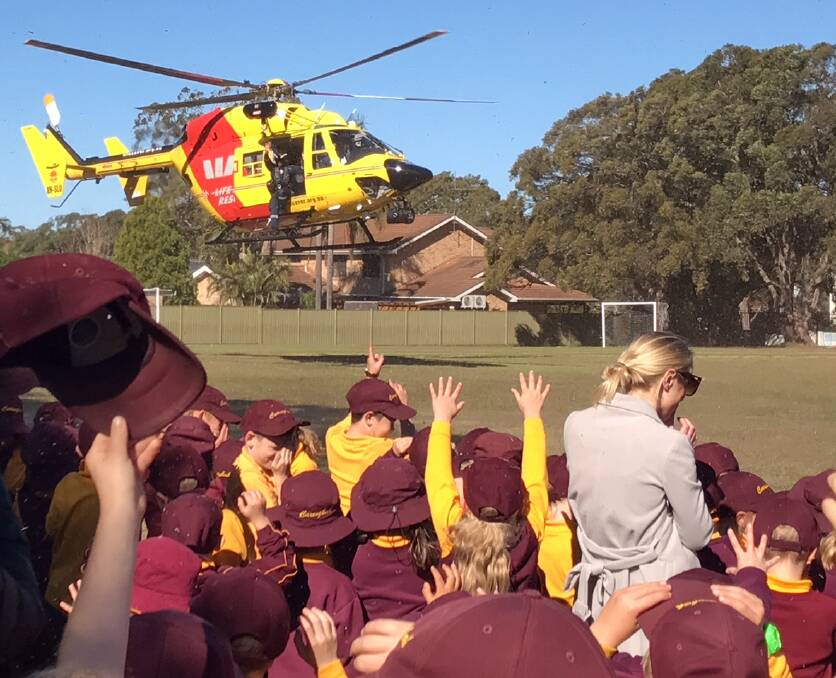 Rescue crew landed at Caringbah Public School for an educational visit this year.