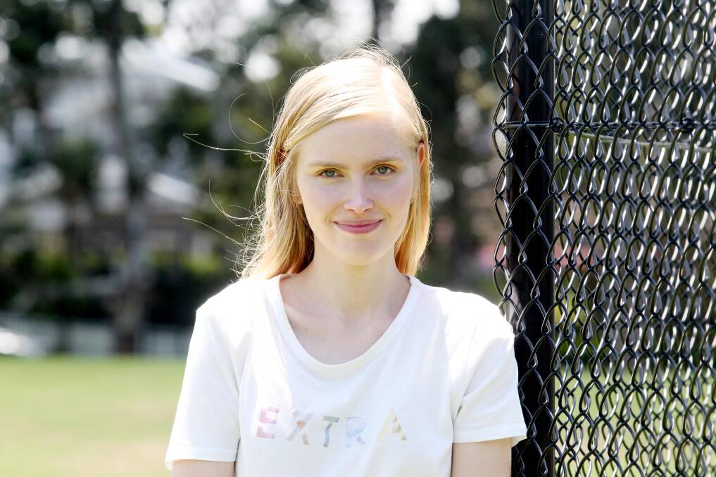 Gymea Bay actor Katja Giese, 19, has a chronic nerve condition, but finds the world of acting as a way of escaping from the pain. Picture by Chris Lane