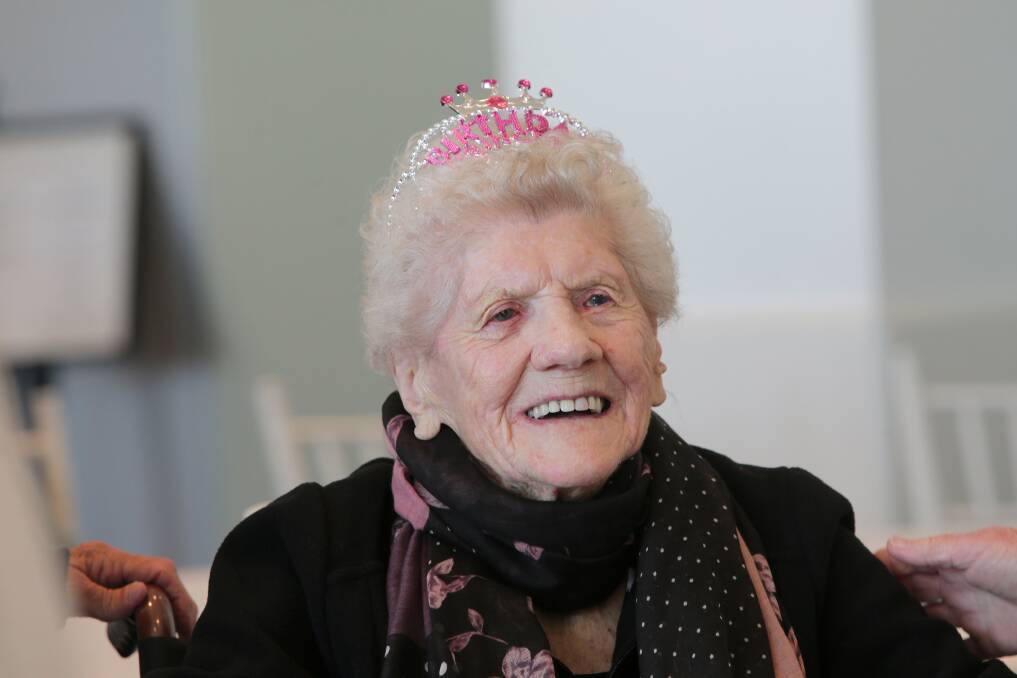 Birthday girl: Ruth Mary Parker turned 100 in August this year. Picture: John Veage