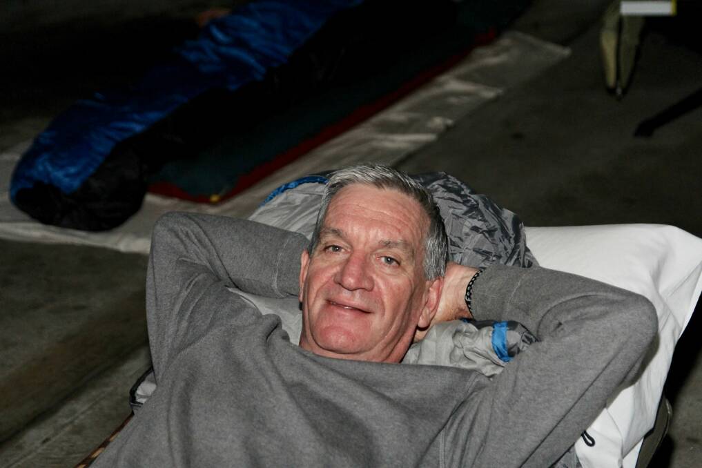 Rough night for a worthy cause: Former police commissioner Andrew Scipione is a supporter and participant of an annual sleep-out event organised by Georges River Life Care Centre.