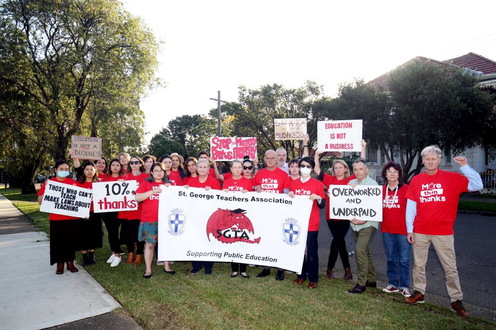 United: St George Teachers' Association members are joining a planned strike on May 4 because of their growing concerns of "unsustainable workloads" and a staffing "crisis".
Picture: Chris Lane