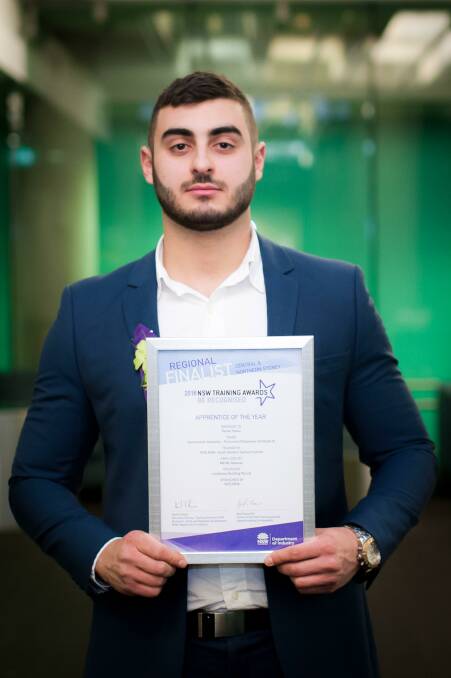 Job well done: Peakhurst's Daniel Helou was rewarded for his studies in construction carpentry.