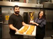 Siblings Arthur and Kalliope Panayiotakis of New York Cakes Miranda won first prize for best gourmet sausage roll in the Fine Food Australia Aussie Pie Comp 2023. Picture by Chris Lane