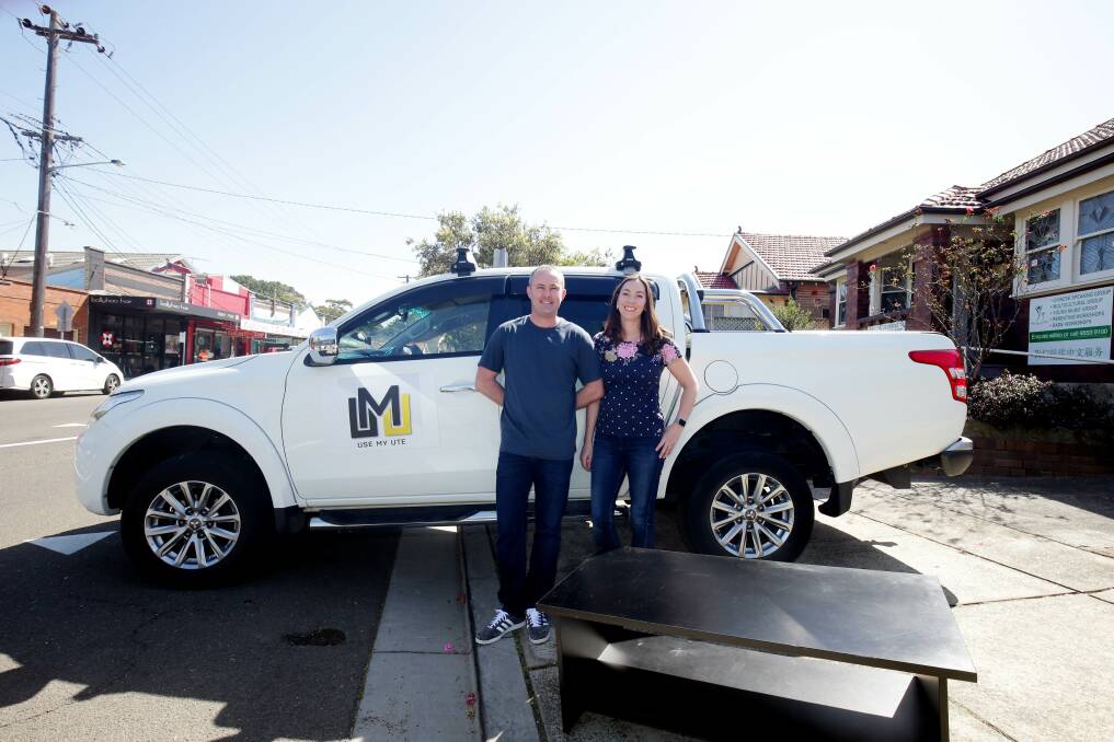 Driving force: Gavin Gray and his wife Melissa of Use My Ute, which provides free transport for charitable organisations as part of its service. Picture: Chris Lane