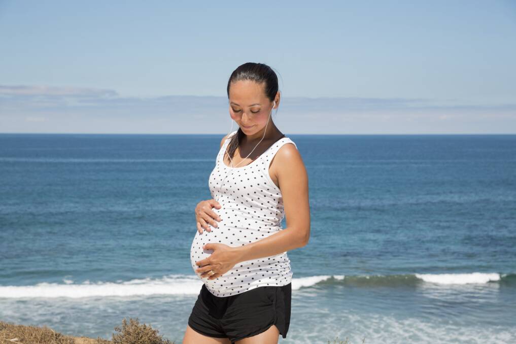 Outdoor exercise: Pregnant women are encouraged to stay fit and active during their pregnancy.