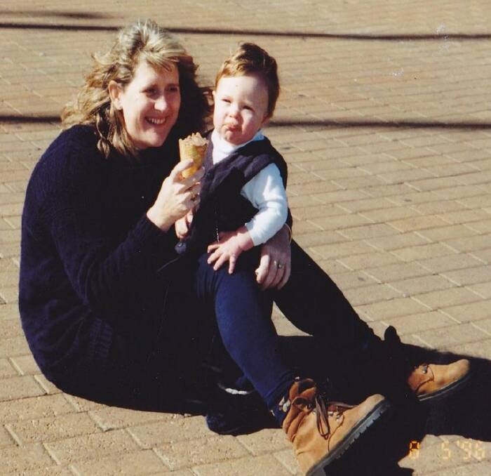 Lea and her son Christopher pictured in 1996. They both have Fabry disease.