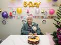 Birthday girl: Norma Straney at her 103rd birthday, which was celebrated at Peakhurst Lodge with a staff party. Picture: Chris Lane