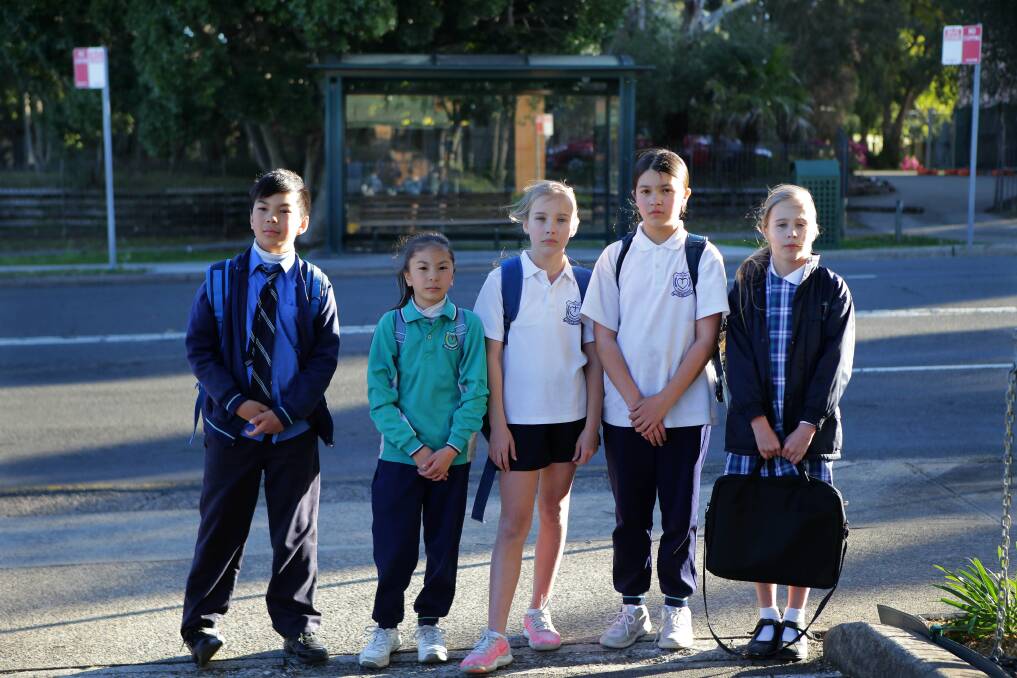 Ready and waiting: Year 6 pupils from St Declan's Penshurst look forward to starting high school next year, but with no confirmed transport route to their new campus, parents are nervous. Picture: John Veage