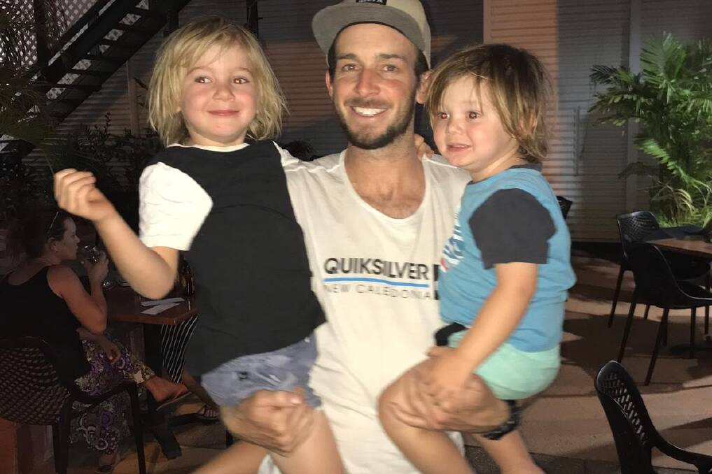 Fight to stay live: Shane Fritchley, pictured with his nephews Osric and Shacklock, is battling stage 4 secondary liver cancer. 