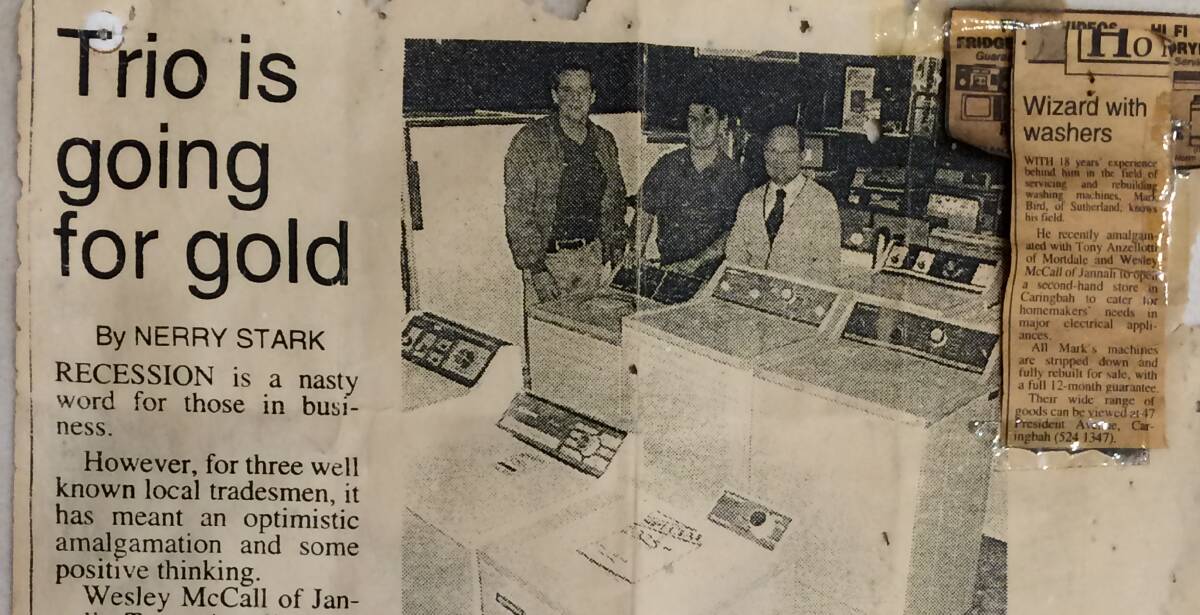 Back in the day: The Leader published an article in 1993 about Tony Anzellotti when he took over the business. He is pictured far right with team member, Mark Bird, on the left.