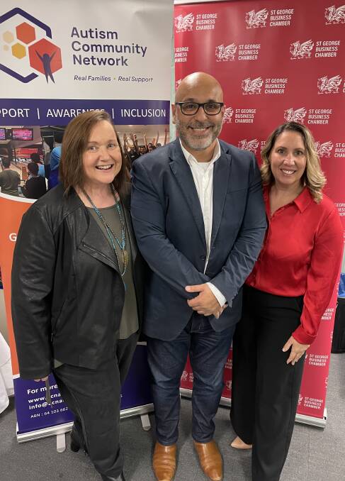 Autism Community Network (ACN) Chairperson Frances Wade, St George Business Chamber President Tony Baddour and ACN Chief Executive Officer
Vanessa Gauci. Picture supplied