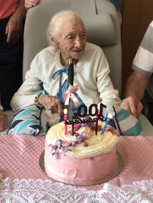 Happy 100th: Ailsa Baker on her milestone birthday. 